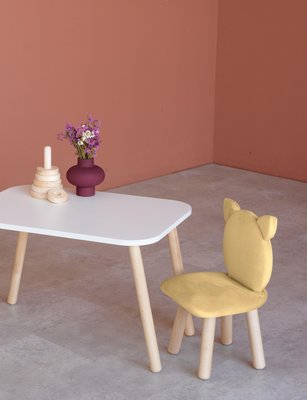 Комплект: прямоугольный столик и стульчик желтый котик 2-4 года 41-2-28-24-000 фото