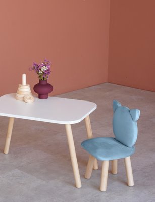 Комплект: прямоугольный столик и стульчик голубой котик 3-5 лет 41-2-60-35-000 фото