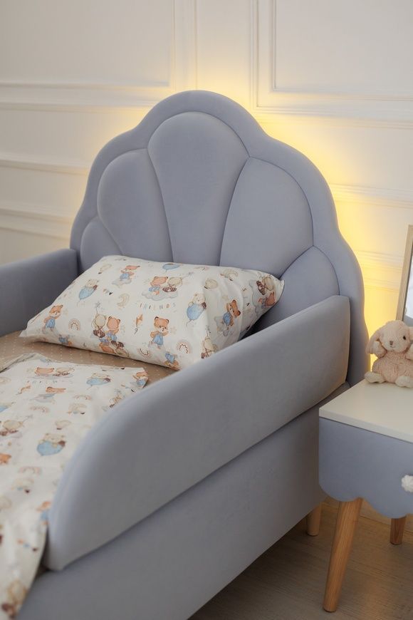 Ліжко дитяче Dreamer Аріель з підсвіткою, Сріблясто-блакитна, Спальне місце 90х200 см 6-10-60-90-200 фото