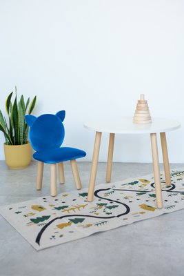 Комплект: круглий столик та стільчик синій котик 2-4 роки 51-2-26-24-000 фото