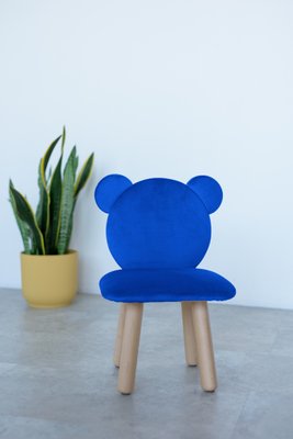 Стул Детский Мягкий Dreamer Мишка, Синий, на 2-4 года 1-1-26-24-000 фото