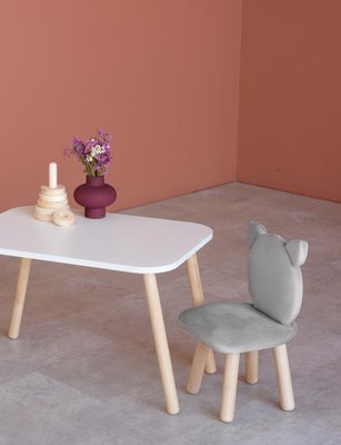 Комплект: прямоугольный столик и стульчик молочный котик 3-5 лет 41-2-01-35-000 фото