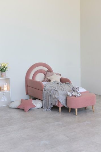Кровать детская Dreamer Радуга, Розовый с молочным, Спальное место 80х200 см 6-3-07-02-200 фото