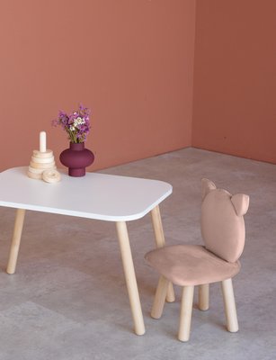Комплект: прямокутний столик та стільчик пудровий котик 3-5 років 41-2-53-35-000 фото