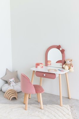 Комплект: Дитяче трюмо + кріселко (з бантиком), 5-7 років, 115-125 см., Рожевий 102-0-57-57-000 фото