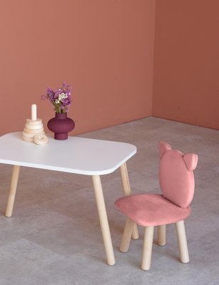Комплект: прямокутний столик та стільчик рожевий котик 3-5 років 41-2-57-35-000 фото