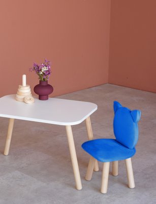 Комплект: прямокутний столик та стільчик синій котик 3-5 років 41-2-26-35-000 фото
