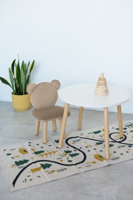 Комплект: круглый столик и стульчик бежевый мишка 2-4 года 51-1-06-24-000 фото