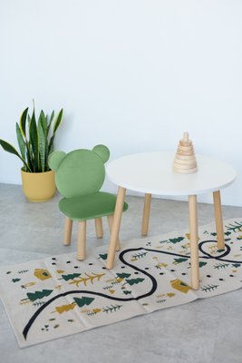 Комплект: круглый столик и стульчик зеленый мишка 2-4 года 51-1-35-24-000 фото