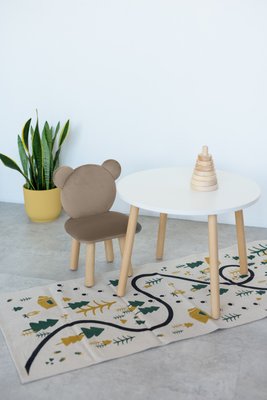 Комплект: круглый столик и стульчик капуччино мишка 2-4 года 51-1-10-24-000 фото