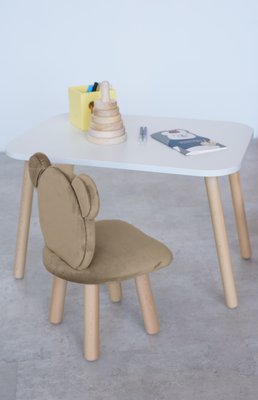 Комплект: прямоугольный столик и стульчик бежевый мишка 2-4 года 41-1-06-24-000 фото