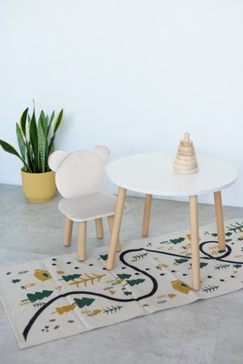 Комплект: круглый столик и стульчик молочный мишка 2-4 года 51-1-01-24-000 фото