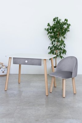 Комплект: Кріселко+столик із шухлядою, 2-4 роки, 90-105 см., Сірий 103-0-18-24-000 фото