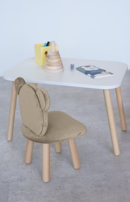 Комплект: прямоугольный столик и стульчик капуччино мишка 2-4 года 41-1-10-24-000 фото