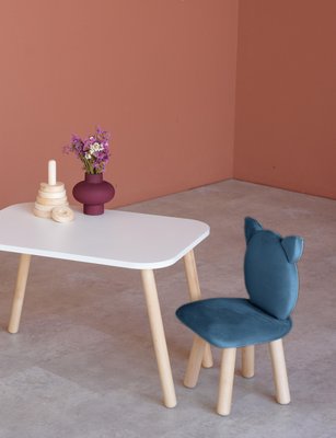 Комплект: прямоугольный столик и стульчик Джинс котик 5-7 лет 41-2-24-57-000 фото