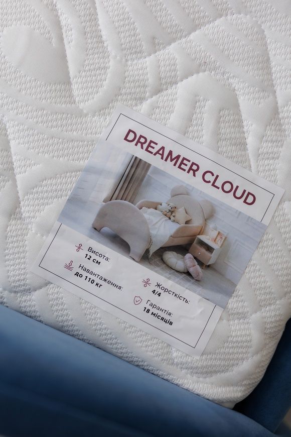 Ліжко дитяче з бортиками та матрацом Dreamer Ведмедик Сліп, Синій денім, Спальне місце 80х160 см 6-7-15-00-160 фото