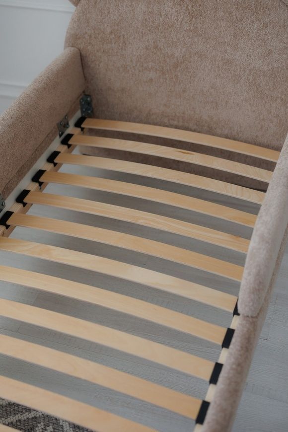 Ліжко дитяче з бортиками та матрацом Dreamer Ведмедик Сліп, Букле бежеве, Спальне місце 80х190 см 6-7-18-00-190 фото