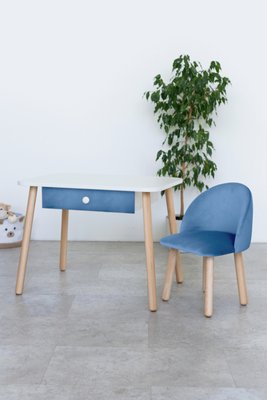 Комплект: Кріселко+столик із шухлядою, 5-7 років, 115-125 см., Блакитний 103-0-60-57-000 фото