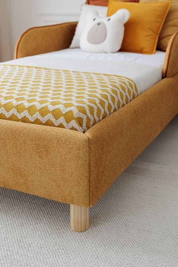 Ліжко дитяче Dreamer Луна DUO з бортиками, Гірчичне текстуроване+кант, Спальне місце 90х200 см 6-4-20-90-200 фото