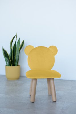 Стул Детский Мягкий Dreamer Мишка, Желтый, на 2-4 года 1-1-28-24-000 фото